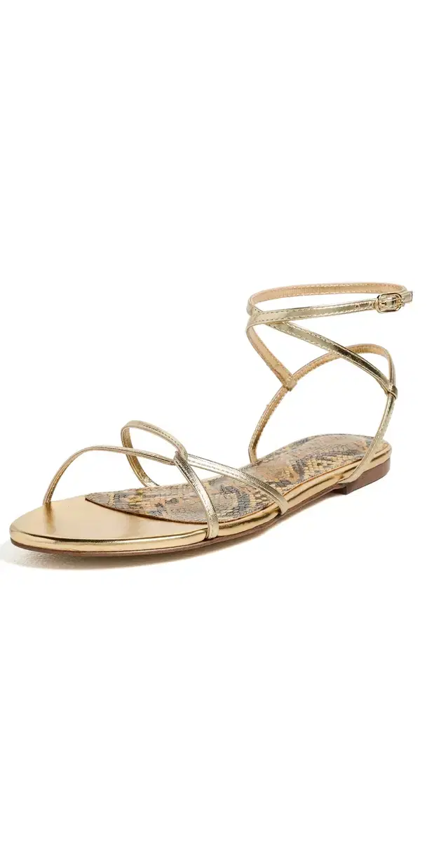 Ellina Sandals Amber Gold Leather