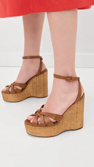 Aquazzura Copcabana Wedge Sandals Tobacco | Thumbnail 4 Aquazzura Copcabana Wedge Sandals Tobacco | Thumbnail 4