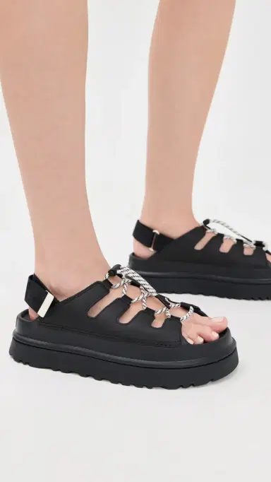UGG Goldenglow Toggle Sandals Black | Thumbnail 3