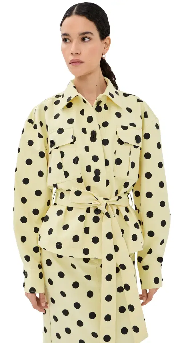 FRANÇOISE Wanda Overshirt Jacket Lemon Polka Dot