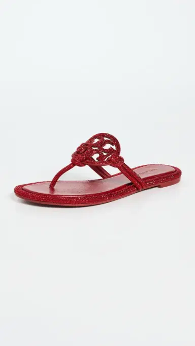 Tory Burch Miller Knotted Pave Sandals Ruby 8 | Thumbnail 6