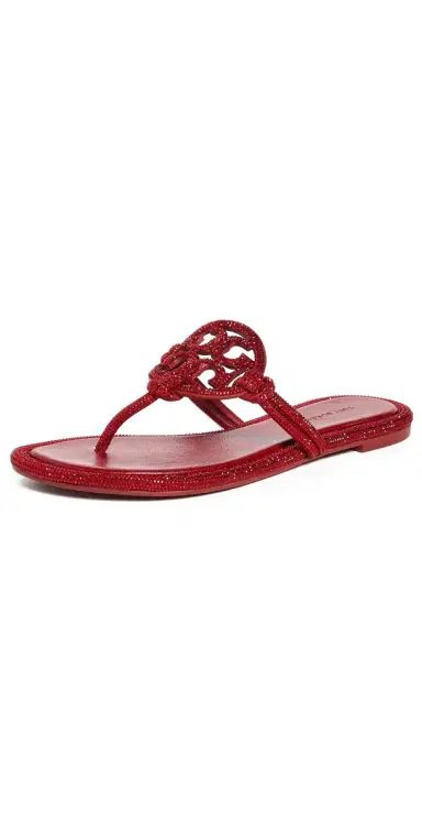 Tory Burch Miller Knotted Pave Sandals Ruby 8 | Thumbnail 1