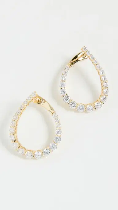 Shashi Pave Twist Hoops | Thumbnail 2 Shashi Pave Twist Hoops | Thumbnail 2