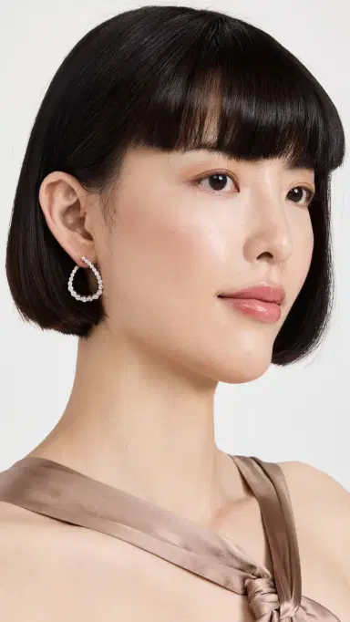 Shashi Pave Twist Hoops | Thumbnail 3 Shashi Pave Twist Hoops | Thumbnail 3