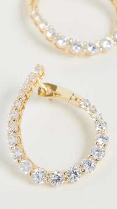 Shashi Pave Twist Hoops | Thumbnail 4 Shashi Pave Twist Hoops | Thumbnail 4