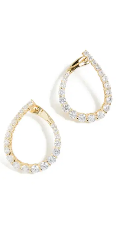 Shashi Pave Twist Hoops | Thumbnail 1 Shashi Pave Twist Hoops | Thumbnail 1