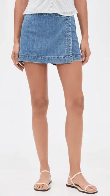 Madewell Denim Wrap Mini Skort Midvale Wash | Thumbnail 2 Madewell Denim Wrap Mini Skort Midvale Wash | Thumbnail 2