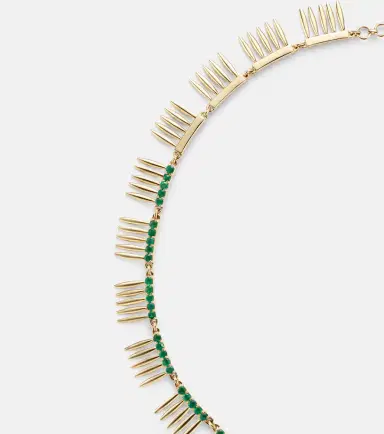 Ileana Makri Grass Sunny 18kt gold necklace with emeralds | Thumbnail 3 Ileana Makri Grass Sunny 18kt gold necklace with emeralds | Thumbnail 3