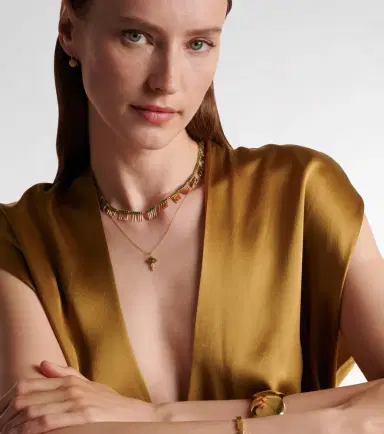 Ileana Makri Grass Sunny 18kt gold necklace with emeralds | Thumbnail 6 Ileana Makri Grass Sunny 18kt gold necklace with emeralds | Thumbnail 6