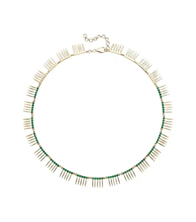 Grass Sunny 18kt gold necklace with emeralds