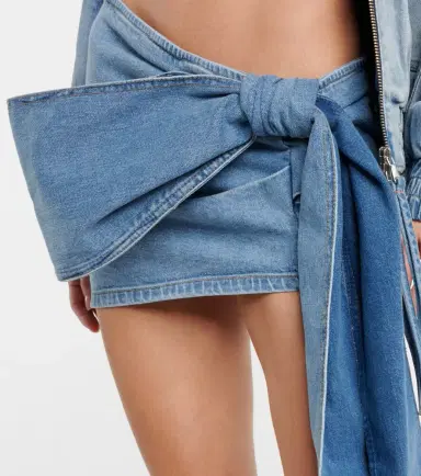 BLUMARINE Bow-detail denim miniskirt | Thumbnail 4