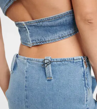 BLUMARINE Bow-detail denim miniskirt | Thumbnail 5