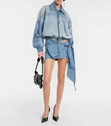 BLUMARINE Bow-detail denim miniskirt | Thumbnail 6