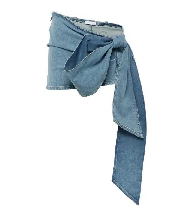 BLUMARINE Bow-detail denim miniskirt