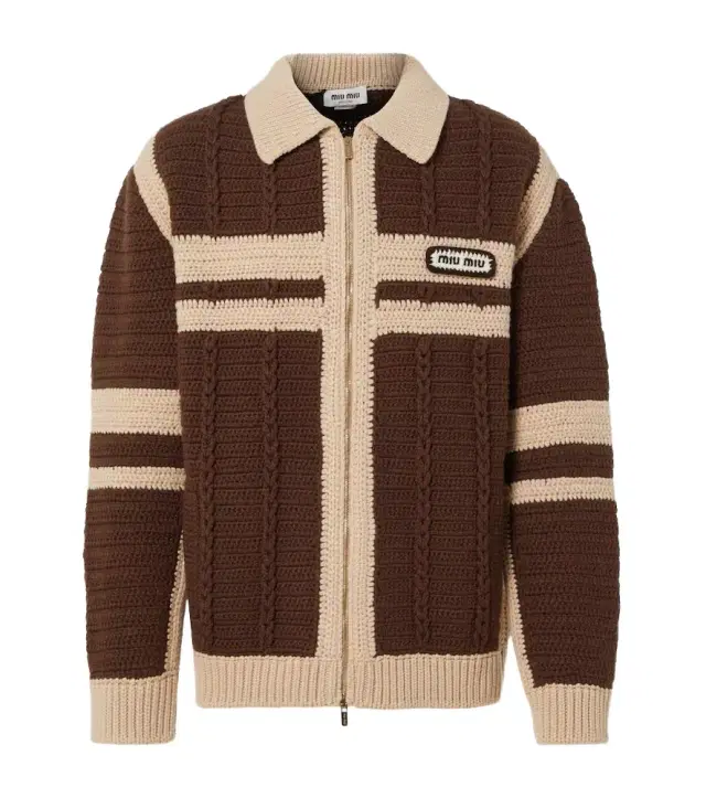Cable-knit cashmere zip-up sweater