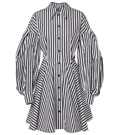 Nina Ricci Striped cotton poplin midi dress | Thumbnail 1 Nina Ricci Striped cotton poplin midi dress | Thumbnail 1