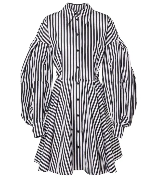 Nina Ricci Striped cotton poplin midi dress
