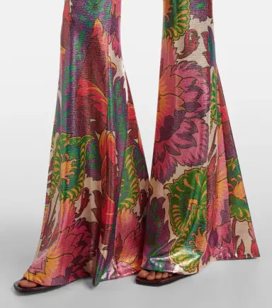 Etro Semi-sheer flared jersey pants | Thumbnail 5