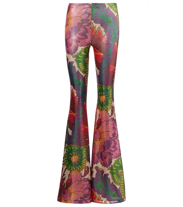 Etro Semi-sheer flared jersey pants