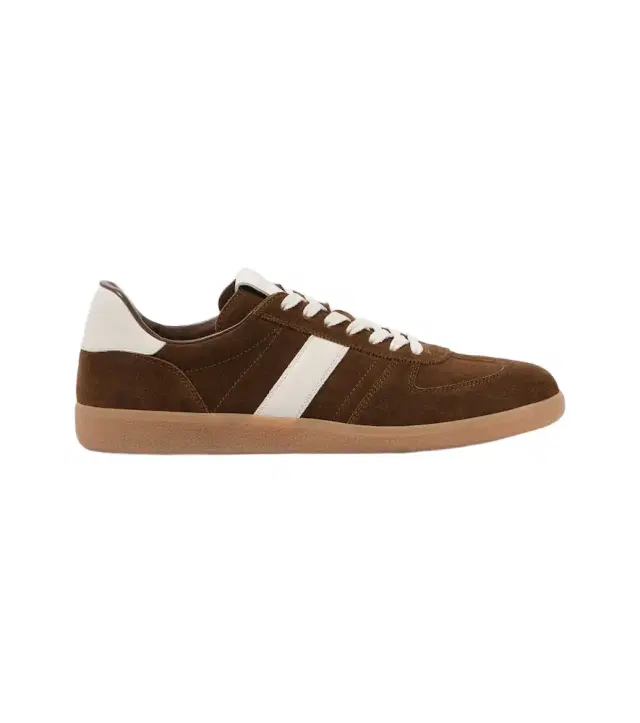 Archer leather-trimmed suede sneakers