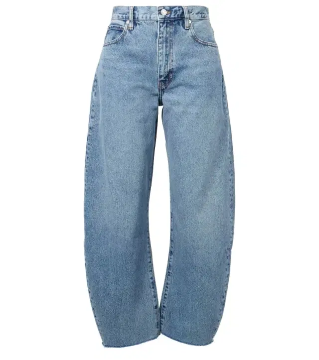 Frame Bubble Crop high-rise barrel-leg jeans