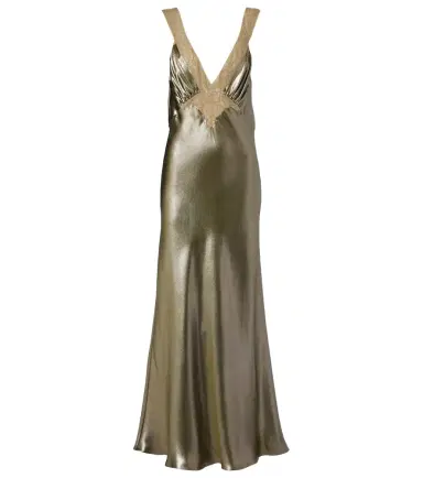 Saint Laurent Lace-trimmed silk charmeuse slip dress | Thumbnail 1
