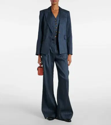 Veronica Beard Obie pinstripe linen-blend blazer | Thumbnail 2