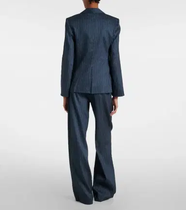 Veronica Beard Obie pinstripe linen-blend blazer | Thumbnail 3
