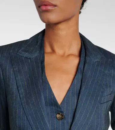 Veronica Beard Obie pinstripe linen-blend blazer | Thumbnail 5