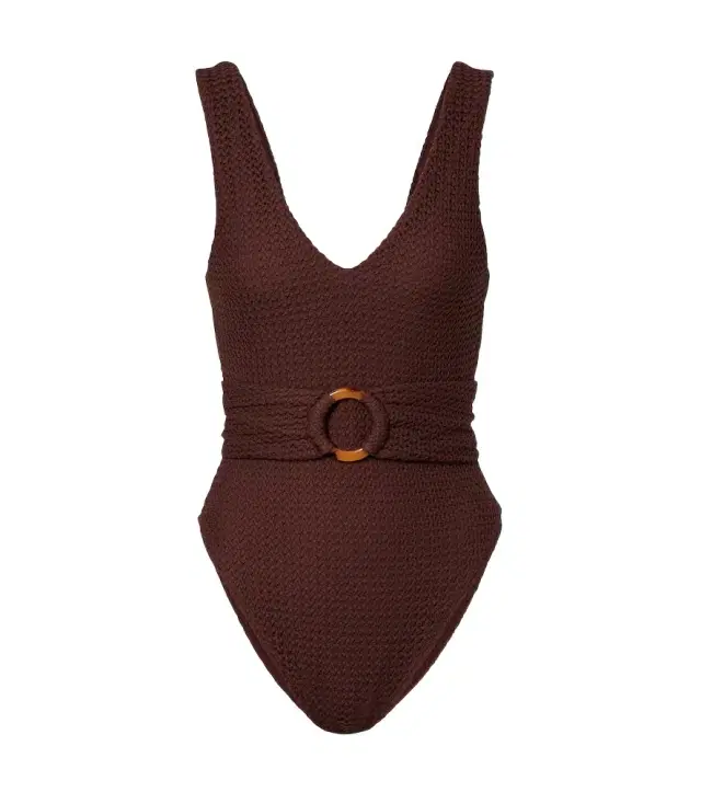 Montce Kim belted crochet swimsuit