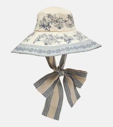 ALÉMAIS Alémais Villa Romantica printed linen sun hat | Thumbnail 3