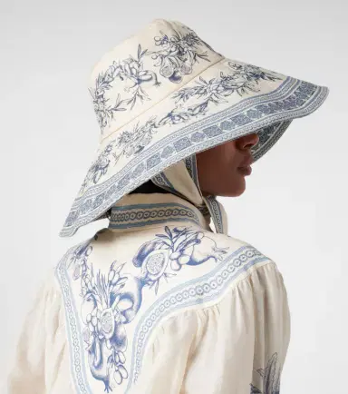 ALÉMAIS Alémais Villa Romantica printed linen sun hat | Thumbnail 4