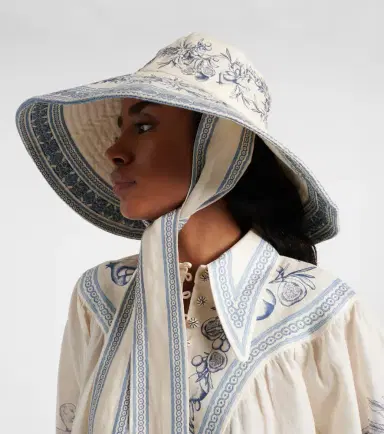 ALÉMAIS Alémais Villa Romantica printed linen sun hat | Thumbnail 5