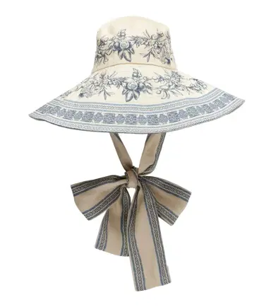 ALÉMAIS Alémais Villa Romantica printed linen sun hat | Thumbnail 1