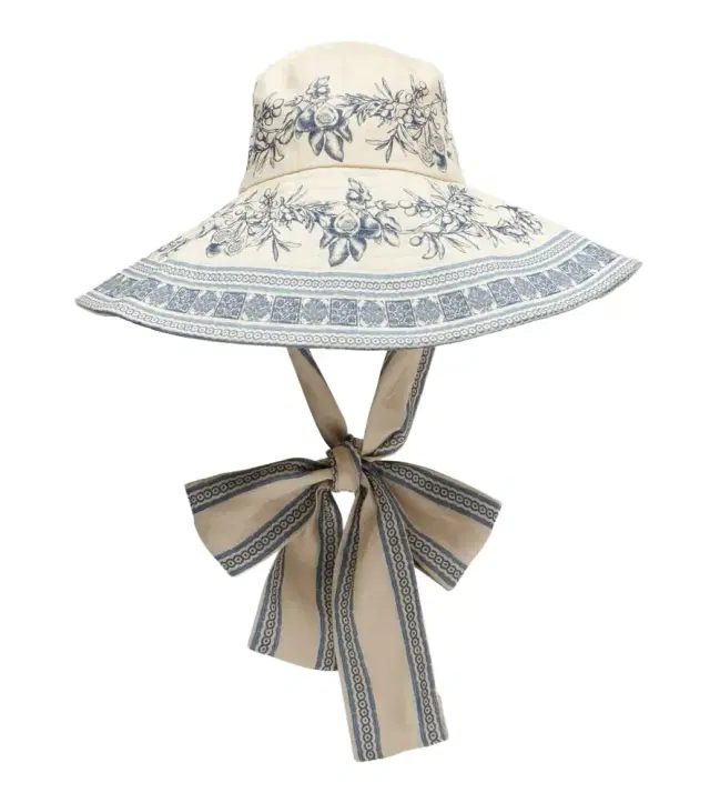 Alémais Villa Romantica printed linen sun hat