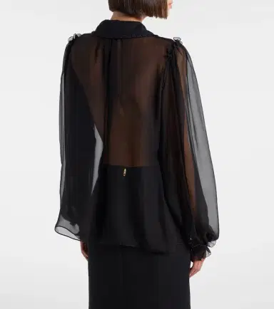 Dolce & Gabbana Ruffled sheer silk blouse | Thumbnail 2