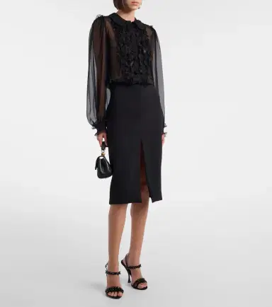 Dolce & Gabbana Ruffled sheer silk blouse | Thumbnail 5