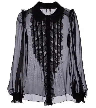 Dolce & Gabbana Ruffled sheer silk blouse | Thumbnail 1