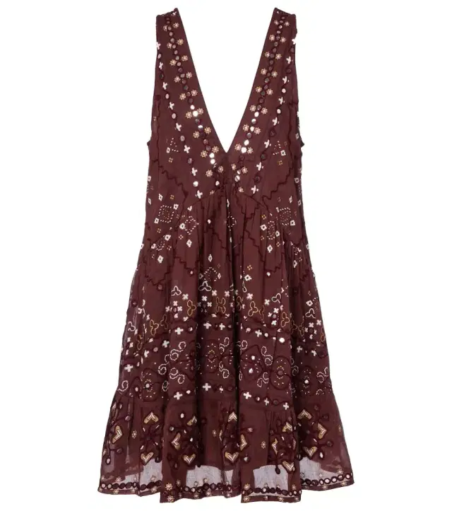 Embroidered cotton minidress