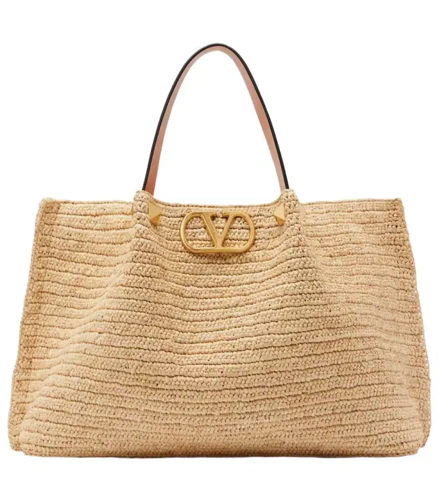 Valentino Garavani VLogo Medium raffia tote bag