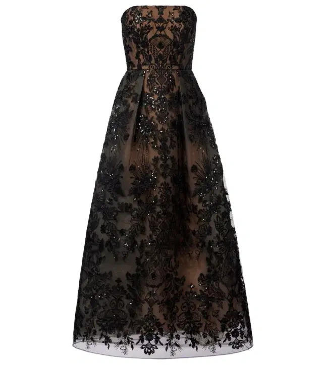 Embroidered sequined gown