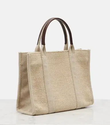 The Row Georgia Medium leather-trimmed canvas tote bag | Thumbnail 2 The Row Georgia Medium leather-trimmed canvas tote bag | Thumbnail 2