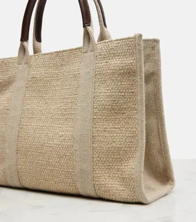 The Row Georgia Medium leather-trimmed canvas tote bag | Thumbnail 3 The Row Georgia Medium leather-trimmed canvas tote bag | Thumbnail 3