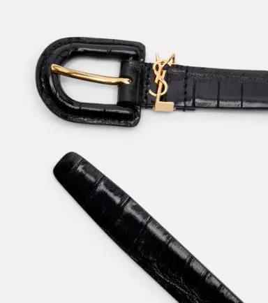 Saint Laurent Cassandre croc-effect leather belt | Thumbnail 2