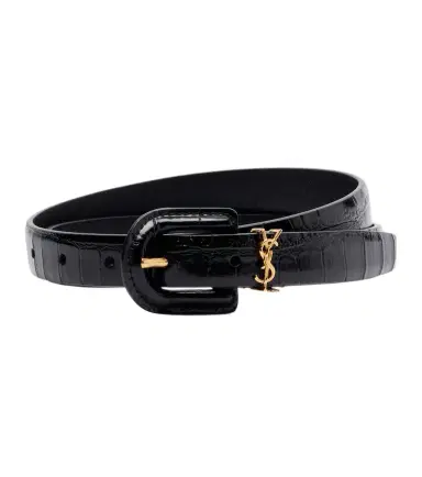 Saint Laurent Cassandre croc-effect leather belt | Thumbnail 1