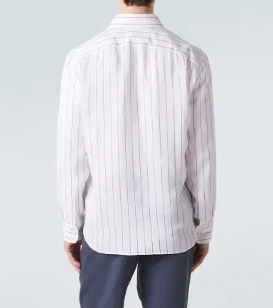 Brunello Cucinelli Striped linen shirt | Thumbnail 3