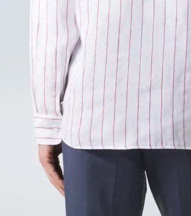 Brunello Cucinelli Striped linen shirt | Thumbnail 4