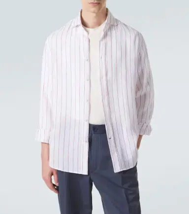 Brunello Cucinelli Striped linen shirt | Thumbnail 5