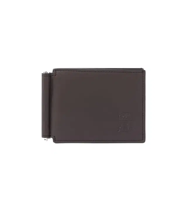 Logo debossed leather wallet