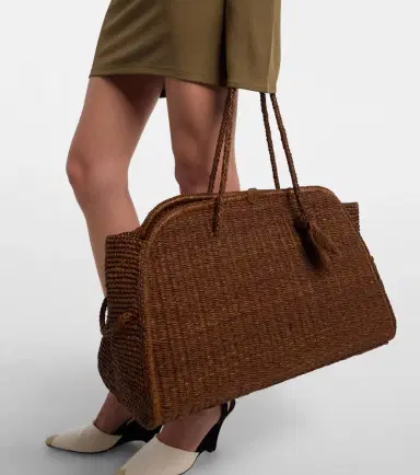 Jacquemus Turismo Large raffia bowling bag | Thumbnail 5